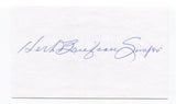 Herb "Briefcase" Simpson Signed 3x5 Index Card Autographed Baseball Negro League
