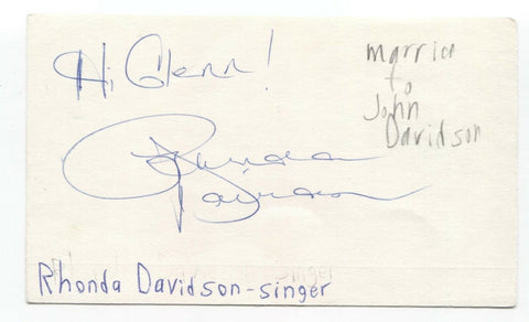 Rhonda Rivera Davidson Signed 3x5 Index Card Autographed Signature