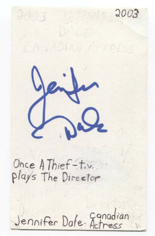 Jennifer Dale Signed 3x5 Index Card Autographed Signature Voice X-Men Mystique