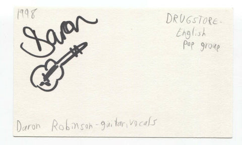 Drugstore - Daron Robinson Signed 3x5 Index Card Autographed Signature Band