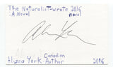 Alissa York Signed 3x5 Index Card Autographed Signature Author Writer