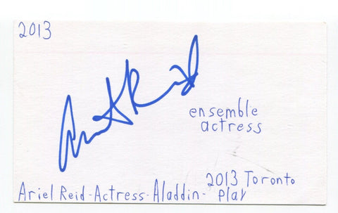 Ariel Reid Signed 3x5 Index Card Autographed Actress Hairspray