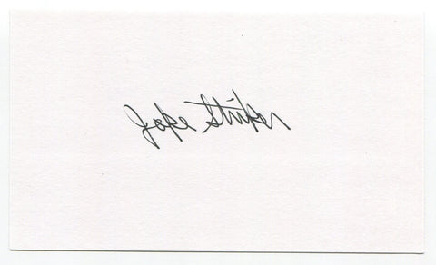 Jake Striker Signed 3x5 Index Card Autographed Baseball 1959 Cleveland Indians