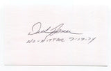 Dick Bosman Signed 3x5 Index Card Autographed Baseball Texas Rangers No Hitter