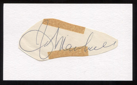 Jim Marshall Signed Cut Autographed Index Card Circa 1962 Baseball Signature