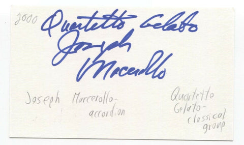 Quartetto Gelato - Joseph Macerollo Signed 3x5 Index Card Autographed Signature