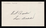 George Bradshaw Signed 3 x 5 Inch Index Card Autographed Baseball Signature