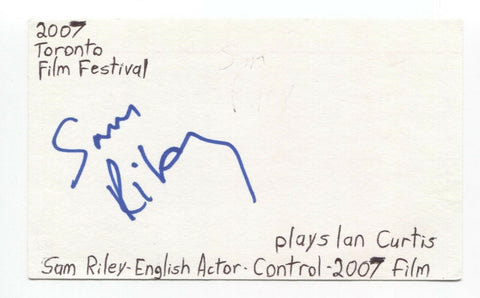 Sam Riley Signed 3x5 Index Card Autographed Signature Actor Maleficent 