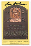 Lou Boudreau Signed Gold HOF Plaque Post Card Autographed Hall of Fame Baseball