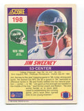 1990 Score Jim Sweeney Signed Card Football Autograph NFL AUTO #198