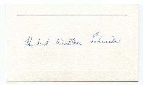 Herman Schneider Signed Card Autographed Signature Author Philosopher 