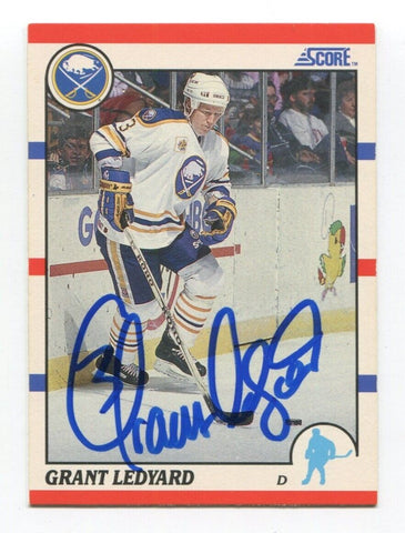 1990 Score Grant Ledyard Signed Card Hockey Autograph RC NHL AUTO #233 Sabres