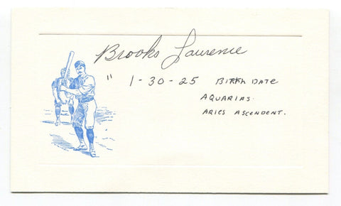 Brooks Lawrence Signed Card Autographed MLB Baseball Roger Harris Collection