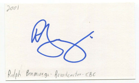 Ralph Benmergui Signed 3x5 Index Card Autographed Signature TV Radio Personality