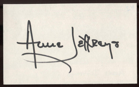 Anne Jeffreys Signed Index Card Signature Vintage Autographed AUTO 