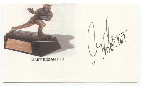 Gary Beban 3x5 Index Card Autographed Signature Washington Redskins Debut 1967