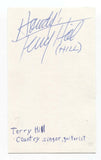 Terry Hill Signed 3x5 Index Card Autographed Signature Country Singer