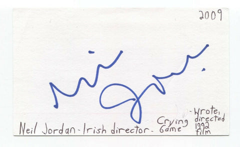 Neil Jordan Signed 3x5 Index Card Autographed Film Director The Crying Game