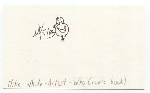 Mike White Signed Index Card Autograph Signature Comic Artist