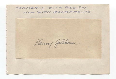 Denny Galehouse Signed Album Page Autographed Baseball Vintage Boston Red Sox