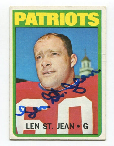 1972 Topps Len St. Jean Signed NFL Football Card Autographed AUTO #23