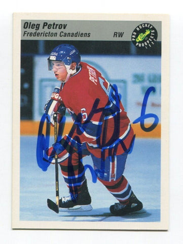 1993 Classic Pro Prospects Oleg Petrov Signed Card Hockey Autograph AUTO #8