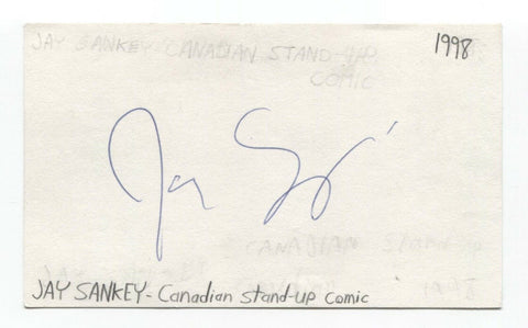 Jay Sankey Signed 3x5 Index Card Autographed Signature Comedian Comic Magician