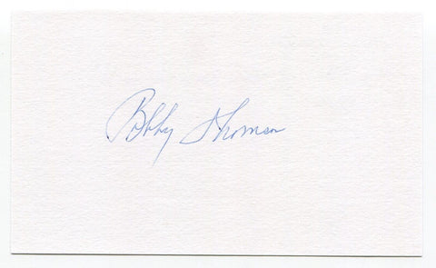 Bobby Thomson Signed 3x5 Index Card Autograph Baseball MLB 1951 New York Giants