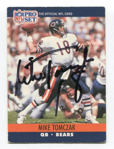 1990 NFL Pro Set Mike Tomczak Signed Card Football NFL Autograph AUTO #18