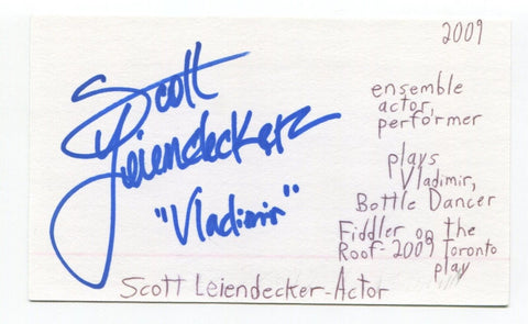 Scott Leiendecker Signed 3x5 Index Card Autographed Actor Movie The Mend