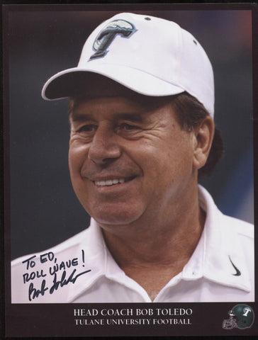 Bob Toledo Signed 8.5 x 11 Photo College NCAA Football Coach Autographed