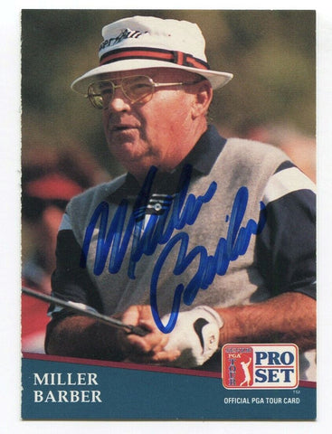 1991 Pro Set PGA Tour Golf Miller Barber Signed Card Autographed #250