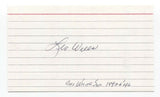 Leo Wells Signed 3x5 Index Card Baseball Autographed Signature