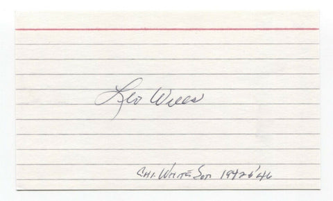 Leo Wells Signed 3x5 Index Card Baseball Autographed Signature