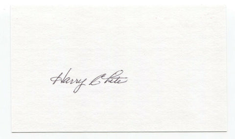 Harry Chiti Signed 3x5 Index Card Baseball Autographed Signature