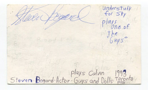 Steven Bogard Signed 3x5 Index Card Autographed Actor Guys and Dolls