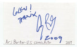 Arj Barker Signed 3x5 Index Card Autographed Signature Comedian Comic Actor