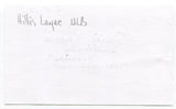 Hillis Layne Signed 3x5 Index Card Autographed Senator MLB Baseball Senators