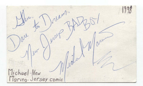 Mike Marino Signed 3x5 Index Card Autographed Signature Comedian Comic Actor