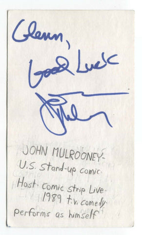 John Mulrooney Signed 3x5 Index Card Autographed Signature Actor Comedian