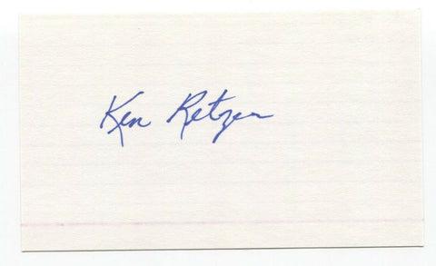 Ken Retzer Signed 3x5 Index Card Baseball Autographed Signature