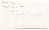 Darold Knowles Signed 3x5 Index Card Autographed MLB Baseball Oakland Athletics