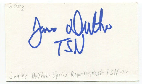 James Duthie Signed 3x5 Index Card Autographed Signature Sportscaster