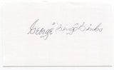 George "Bingo" Binks Signed 3x5 Index Card Autographed Washington Senators MLB