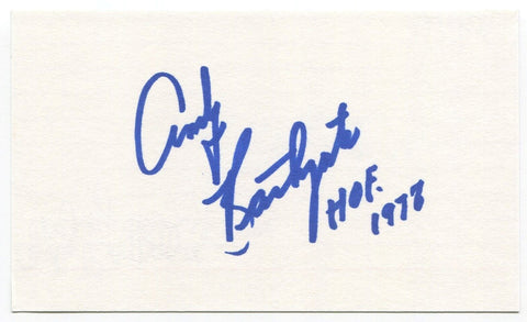 Andy Bathgate 3x5 Index Card Autographed Signature New York Rangers NHL