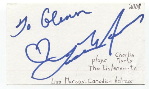 Lisa Marcos Signed 3x5 Index Card Autographed Signature Actress
