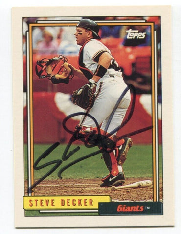 1992 Topps Steve Decker Signed Card Baseball Autographed #593