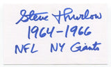 Steve Thurlow Signed 3x5 Index Card Autograph Football NFL New York Giants