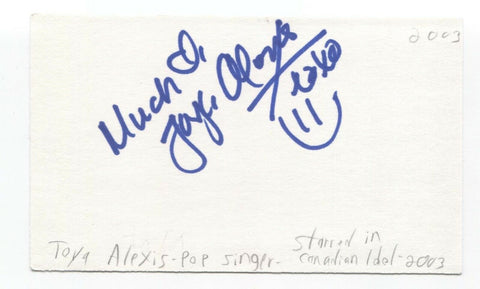 Toya Alexis Signed 3x5 Index Card Autographed Signature Singer Actress