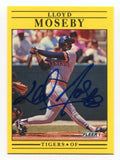 1991 Fleer Lloyd Moseby Signed Card Baseball RC Autograph AUTO #344